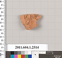 Terracotta fragment of a kylix (drinking cup), Terracotta, Greek, Attic
