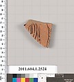 Terracotta fragment of a kylix (drinking cup), Terracotta, Greek, Attic
