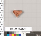 Terracotta fragment of a kylix (drinking cup), Terracotta, Greek, Attic