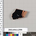 Terracotta fragment of a kylix (drinking cup), Terracotta, Greek, Attic