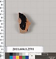 Terracotta fragment of a kylix (drinking cup), Terracotta, Greek, Attic