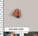 Terracotta fragment of a kylix (drinking cup), Terracotta, Greek, Attic