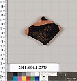 Terracotta fragment of a kylix (drinking cup), Terracotta, Greek, Attic