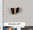 Terracotta fragment of a kylix (drinking cup), Terracotta, Greek, Attic