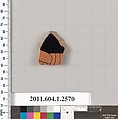 Terracotta fragment of a kylix (drinking cup), Terracotta, Greek, Attic