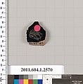 Terracotta fragment of a kylix (drinking cup), Terracotta, Greek, Attic