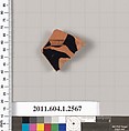 Terracotta fragment of a kylix (drinking cup), Terracotta, Greek, Attic