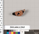 Terracotta fragment of a kylix (drinking cup), Terracotta, Greek, Attic