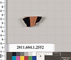 Terracotta fragment of a kylix (drinking cup), Terracotta, Greek, Attic