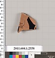 Terracotta fragment of a kylix (drinking cup), Terracotta, Greek, Attic