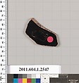 Terracotta fragment of a kylix (drinking cup), Terracotta, Greek, Attic
