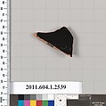 Terracotta fragment of a kylix (drinking cup), Terracotta, Greek, Attic