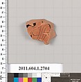 Terracotta fragment of a kylix (drinking cup), Terracotta, Greek, Attic
