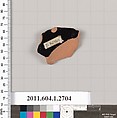Terracotta fragment of a kylix (drinking cup), Terracotta, Greek, Attic