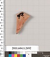 Terracotta fragment of a kylix (drinking cup), Terracotta, Greek, Attic