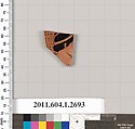 Terracotta fragment of a kylix (drinking cup), Terracotta, Greek, Attic