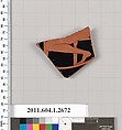 Terracotta fragment of a kylix (drinking cup), Terracotta, Greek, Attic