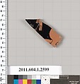 Terracotta fragment of a kylix (drinking cup), Terracotta, Greek, Attic