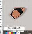 Terracotta fragment of a kylix (drinking cup), Terracotta, Greek, Attic
