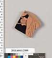Terracotta fragment of a kylix (drinking cup), Terracotta, Greek, Attic