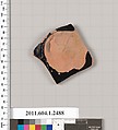 Terracotta fragment of a kylix (drinking cup), Terracotta, Greek, Attic