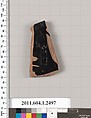 Terracotta fragment of a kylix (drinking cup), Terracotta, Greek, Attic