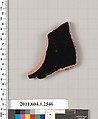 Terracotta fragment of a kylix (drinking cup), Attributed to the Painter of London E 2 [DvB], Terracotta, Greek, Attic