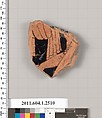Terracotta fragment of a kylix (drinking cup), Terracotta, Greek, Attic