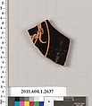 Terracotta fragment of a kylix (drinking cup), Terracotta, Greek, Attic