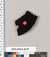Terracotta fragment of a kylix (drinking cup), Terracotta, Greek, Attic