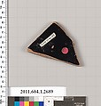 Terracotta fragment of a kylix (drinking cup), Terracotta, Greek, Attic