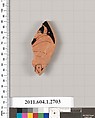 Terracotta fragment of a kylix (drinking cup), Terracotta, Greek, Attic
