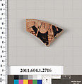 Terracotta fragment of a kylix (drinking cup), Terracotta, Greek, Attic