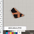 Terracotta fragment of a kylix (drinking cup), Terracotta, Greek, Attic