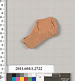 Terracotta fragment of a kylix (drinking cup), Terracotta, Greek, Attic