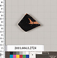 Terracotta fragment of a kylix (drinking cup), Terracotta, Greek, Attic
