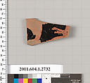 Terracotta fragment of a kylix (drinking cup), Terracotta, Greek, Attic