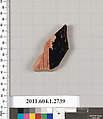 Terracotta fragment of a kylix (drinking cup), Terracotta, Greek, Attic