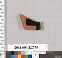 Terracotta fragment of a kylix (drinking cup), Terracotta, Greek, Attic