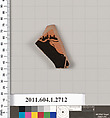 Terracotta fragment of a kylix (drinking cup), Attributed as Penthesilean [DvB], Terracotta, Greek, Attic