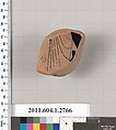 Terracotta fragment of a kylix (drinking cup), Terracotta, Greek, Attic