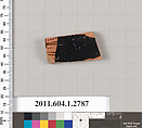 Terracotta fragment of a kylix (drinking cup), Terracotta, Greek, Attic