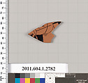 Terracotta fragment of a kylix (drinking cup), Terracotta, Greek, Attic