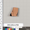 Terracotta fragment of a kylix (drinking cup), Terracotta, Greek, Attic