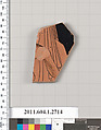 Terracotta fragment of a kylix (drinking cup), Terracotta, Greek, Attic