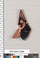 Terracotta fragment of a kylix (drinking cup), Terracotta, Greek, Attic