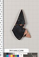 Terracotta fragment of a kylix (drinking cup), Terracotta, Greek, Attic
