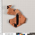 Terracotta fragment of a kylix (drinking cup), Terracotta, Greek, Attic