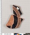 Terracotta fragment of a kylix (drinking cup), Terracotta, Greek, Attic