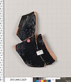 Terracotta fragment of a kylix (drinking cup), Terracotta, Greek, Attic